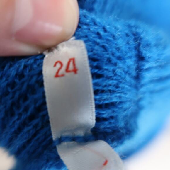 Vintage 80s Lady Lilly Cerulian Blue wool knit dolman sleeve sweater 24 - Picture 7 of 8